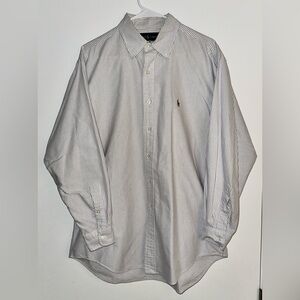 Ralph Lauren Large Striped Long Sleeve 100% Yarmouth Cotton